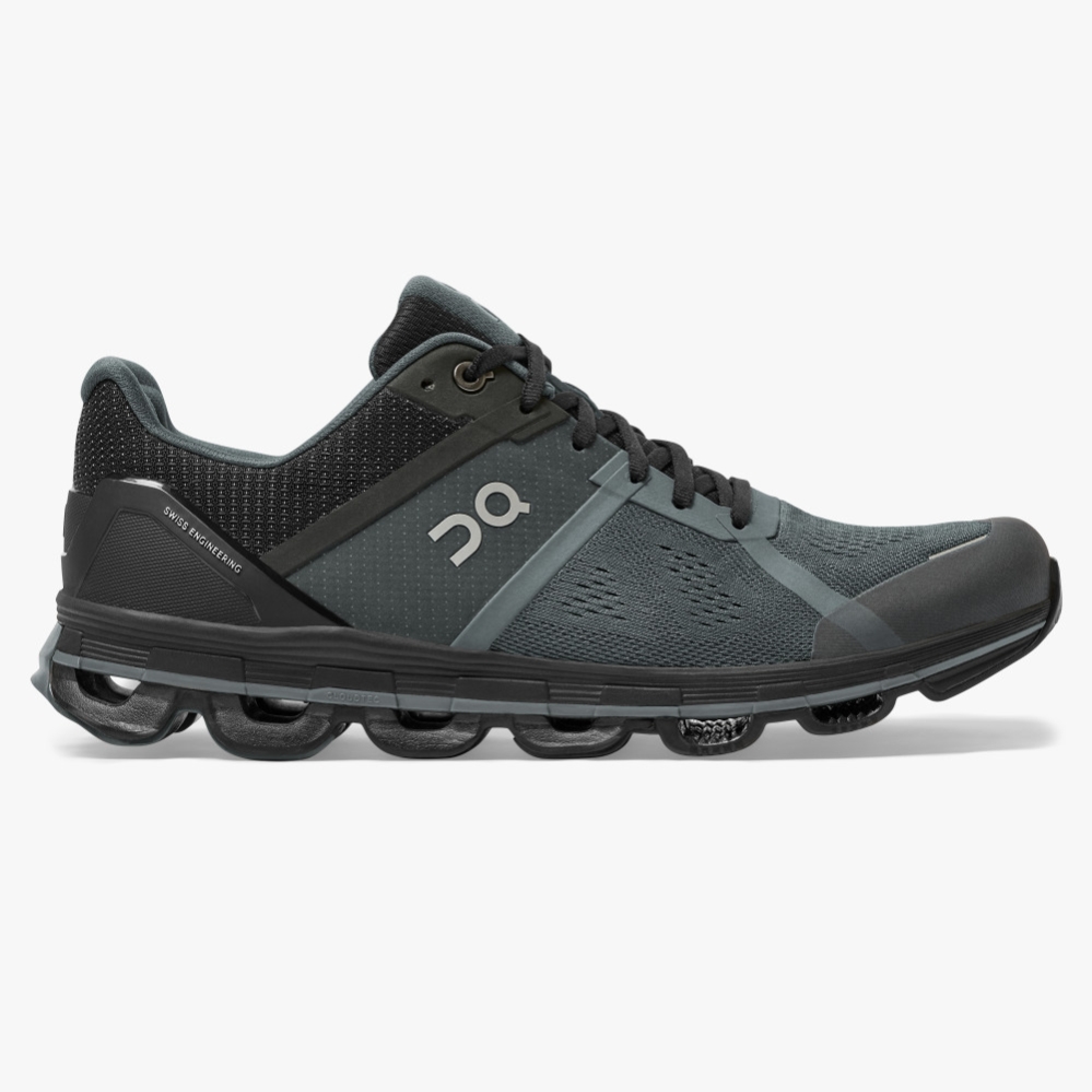 Discount QC Men's Cloud Hi Road Running Shoes - Black USPL[5046]